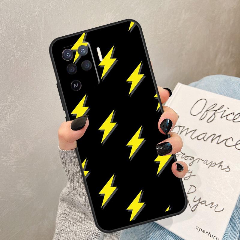 Lightning Bolt Pattern Case For Oppo A40 A60 A80 A78 A38 A18 A98 A58 A96 A76 A16 A94 A74 A54 A15 A17 A57 A77 A5 Pro