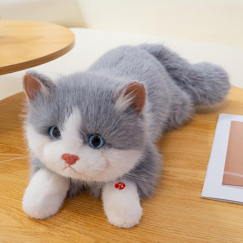 Игрушка-плюш Кот-тряпичная кукла Сказочный кот Плюшевая кукла Кошка Коричнево-белая мордочка Плюшевая тряпичная кукла Кот Домашний декор Черная кошечка Куклы Игрушки