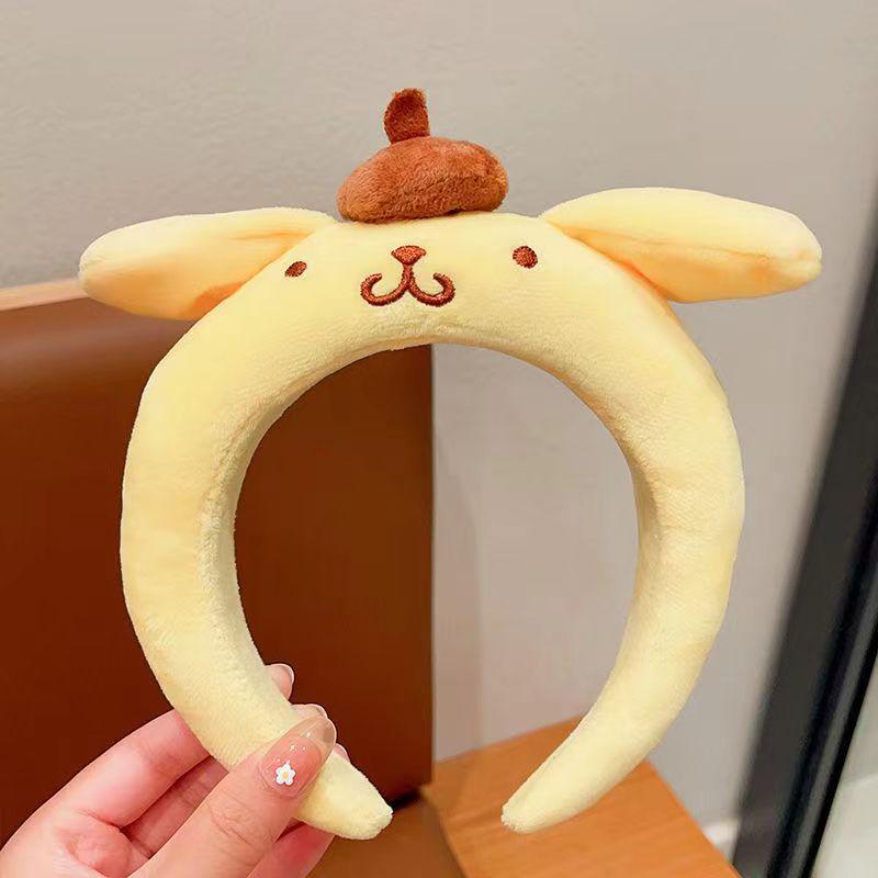 Очаровательная плюшевая повязка на голову с кроличьими ушками-сердечками для умывания лица - Милый мультяшный аксессуар для волос