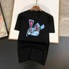 Cotton Tops Funky Brand Bunny Funny  Cartoons Short Sleeve Men Personality Street T-Shirts Loose Oversized Tees Breathable Soft