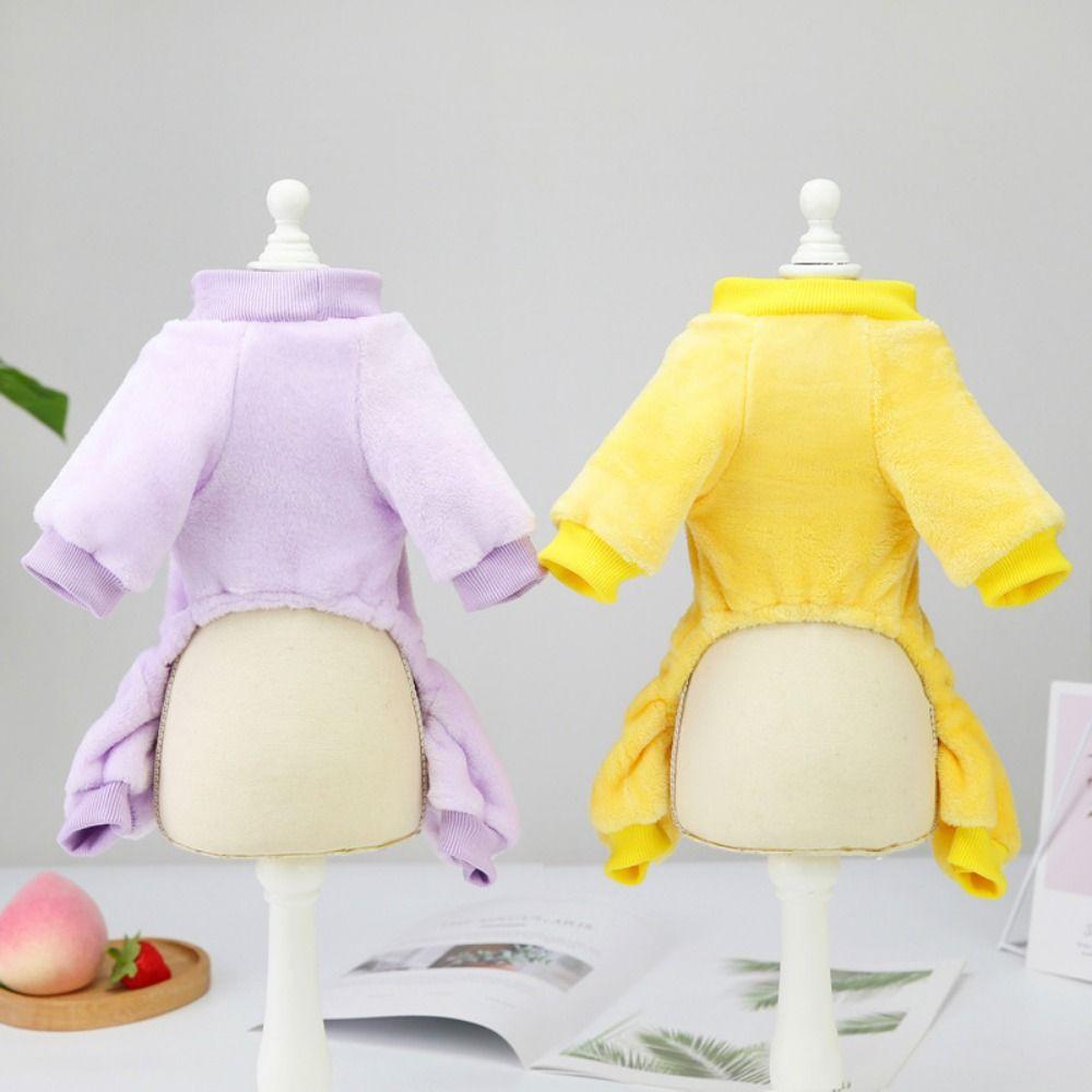 Теплые пижамы для собак Мягкая зимняя одежда для собак Аксессуары для питомцев Комбинезон на четырех лапах для собак Щенков