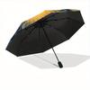 1pc Sunburst Cosmic Automatic Open/close Folding Compact Umbrella, 8-Rib Sturdy Canopy, Lightweight Portable, Everyday Use, Gift, 126