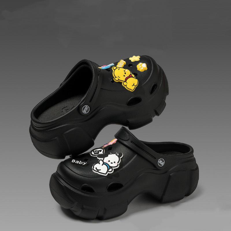 Женские клоги на толстой подошве, увеличивающие рост: Стильные Нескользящие, Дышащие, с Закрытым Носком для Ношения на Улице, в Офисе, Операционной или Летом.