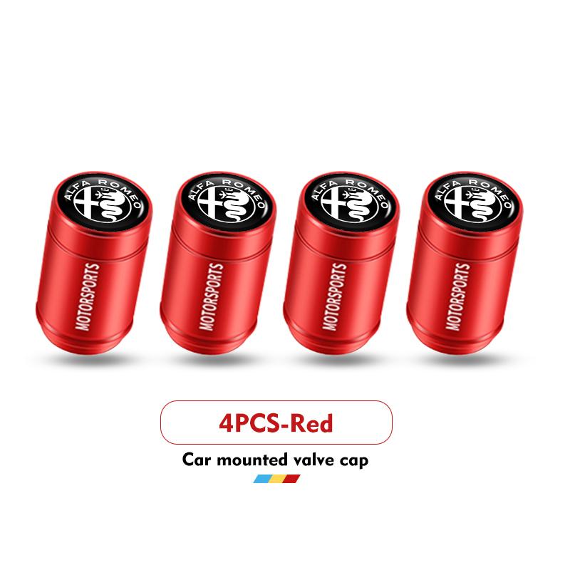For Alfa Romeo 4PCS Car Air Tire Valve Caps Aluminum Wheel Tyre Stem Cover For Alfa Romeo Giulia 147 Mito 156 159 166 GT Stelvio