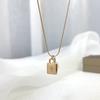 Ins стерео тисненый жемчуг модное ожерелье с подвеской золотой замок ювелирные изделия из нержавеющей стали ретро модные ювелирные изделия изысканный подарок