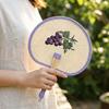 Retro Hand-Woven Fan Chinese Style Hand Cranked Fan Compact Hand Braided Fan  Photo Prop