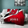 New Jersey Devils Print Flannel Blanket High Quality Warm Comfortable Cover for All Seasons Perfect for Gifts Home Decor