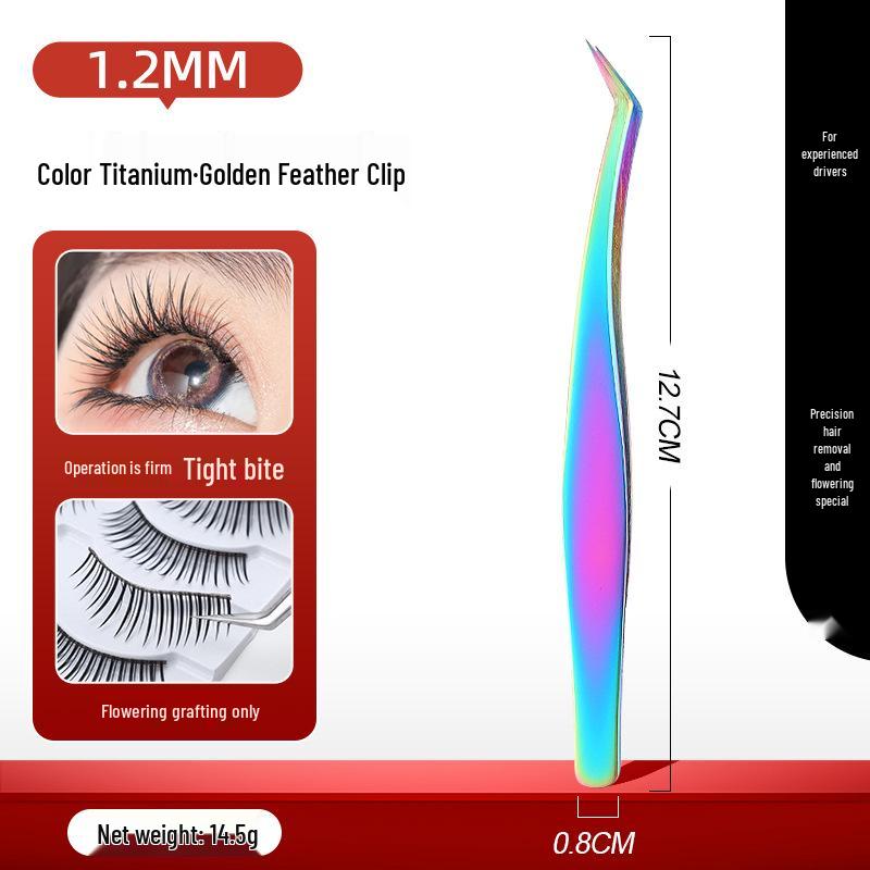 Золотой пинцет для ресниц «Перо» – Профессиональный инструмент для формирования пучков для мастеров по наращиванию ресниц