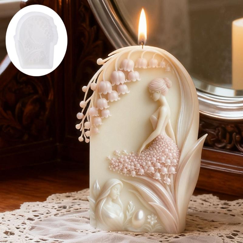 Lilys of the Valley Silicone Candle Mould Featuring Florals Designs for Realistic Home Candle Easy Demold Process