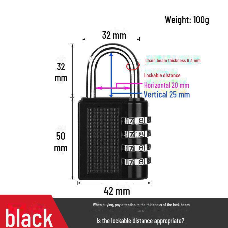 Mini Password Padlock for Gym, Cabinet, Dorm, Drawer, and Suitcase