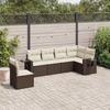 VidaXL Garden Lounge Set with Cushions 6 Pcs, Patio Sofas, Patio Furniture Set, Outdoor Furniture, Brown 3220232