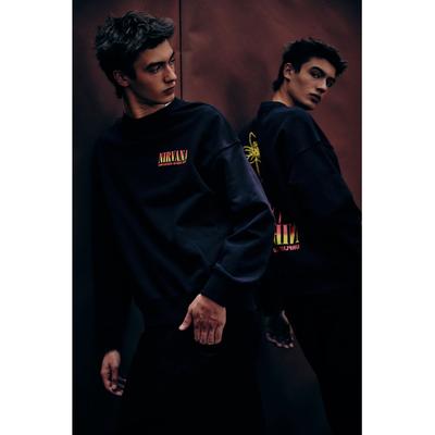 Толстовки HM Oversized Print с капюшоном, черная футболка Nirvana