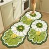 Oil Painting Flower Kitchen Oil-absorbent And Dirt-resistant Floor Mat Bathroom Toilet Absorbent Non-slip Floor Mat