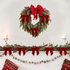 24 PCTs Velvet Christmas Decoration Pendant Christmas Tree Velvet Bow Pendant 1 inch Wide Bright Red