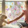 Reflective Rainbow Glass Stickers Colorful Flower Decals Sunlight Dispersing Window Films PVC Clings for Home Decors