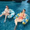 Inflatable Pool Float Chair with Cup Holder Ergonomic Headrest U-shaped Swimming Pool Lounge Chair PVC Kids Adults Floating Sofa Water Hammock