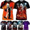 Horror Movie Terrifier 3D Printed Men's Casual Fashion Summer Thriller Halloween Short Sleeve Hip Hop Funny Cool T Shirt Tops