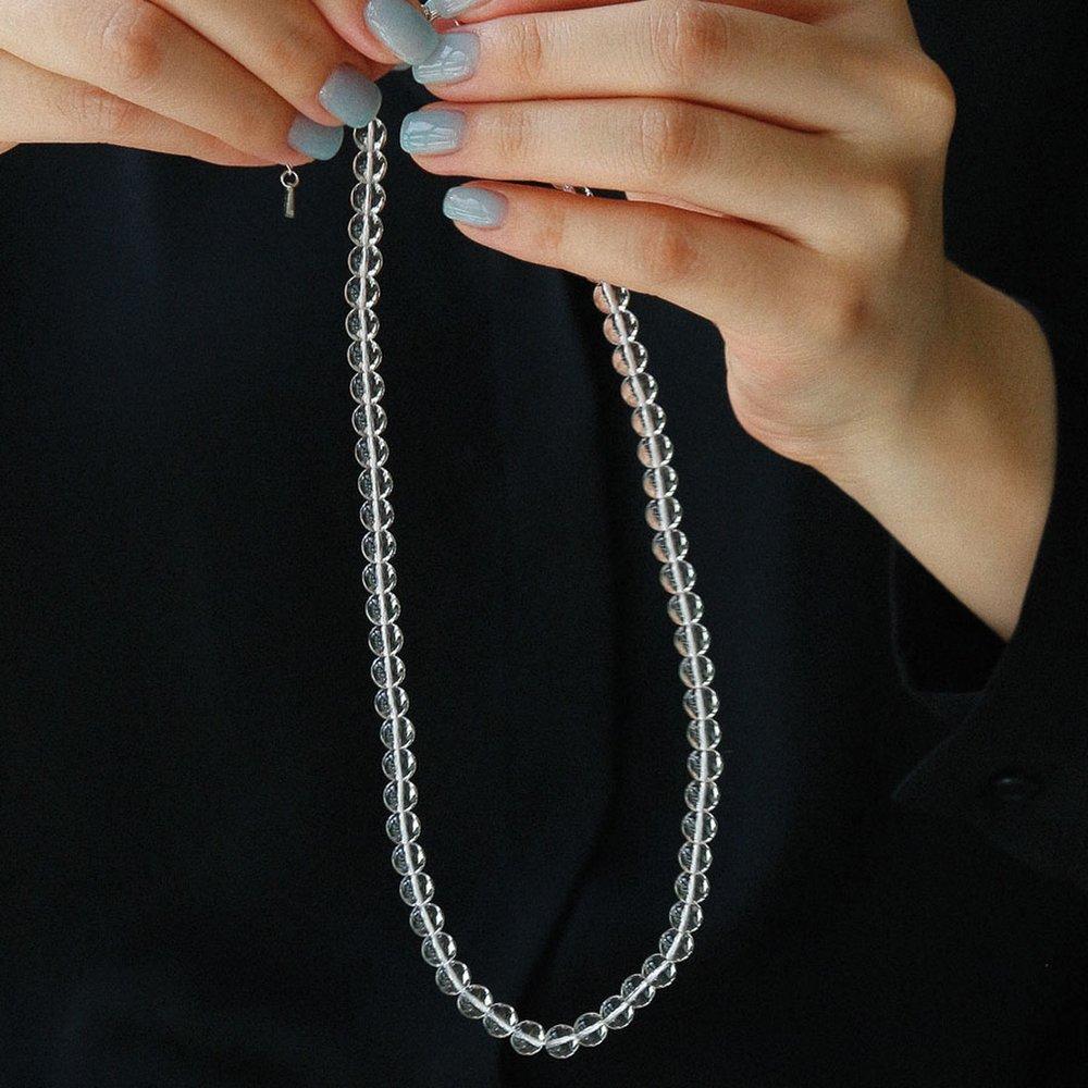 J.Lauren White Crystal Clear Silver Necklace N01230