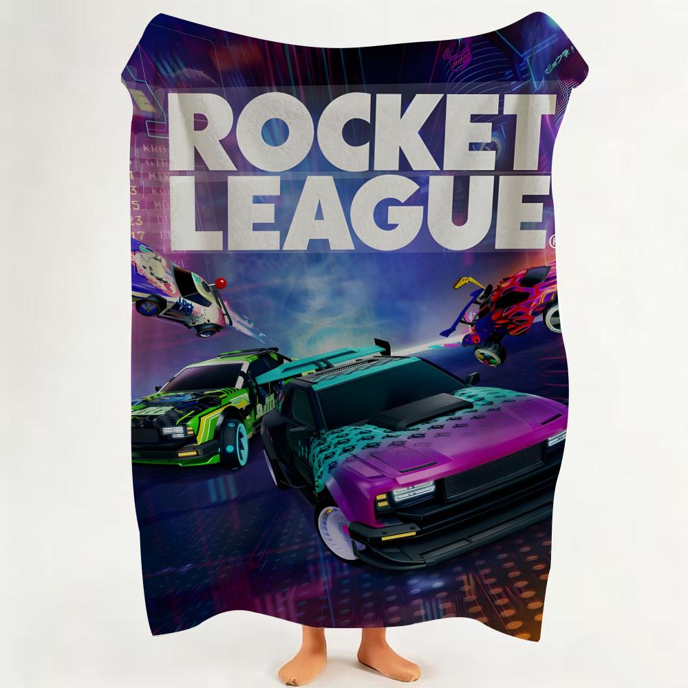 Game R Rocket L League Throw Flannel Throw Blanket Suitable for Sofa Living Room Bedroom