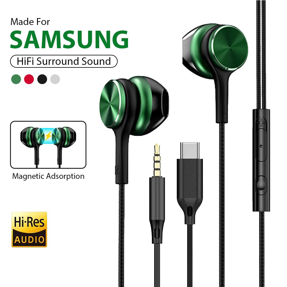 Проводные наушники Type C HiFi Стерео Гарнитура с Регулировкой Громкости и HD Микрофоном 3,5 мм Наушники для Samsung Galaxy iPhone 17 16 Вкладыш