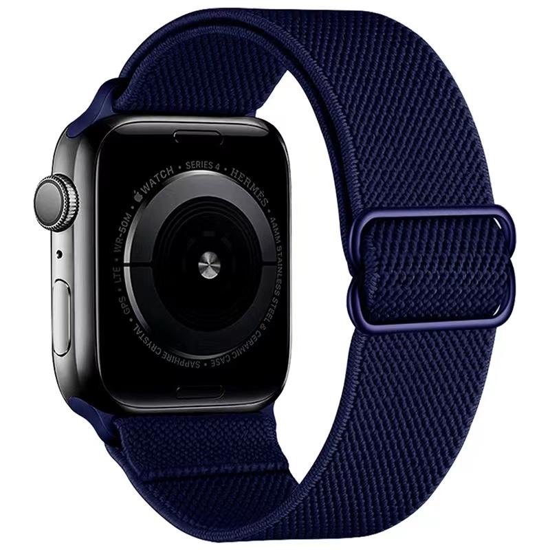 Эластичный тканый ремешок-петля для Apple Watch серии 8/7/6/5/4/3/2/se Регулируемый нейлоновый ремешок для часов iwatch 41, 45 мм, 49 мм, 44, 40 мм, браслет