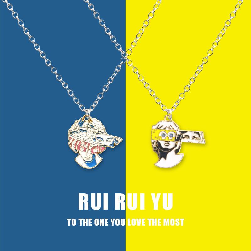 RUI RUI YU Incomplete Statue Art Pendant Pendant Necklace for Women Men Girlfriend Couple Lover Jewelry Gift