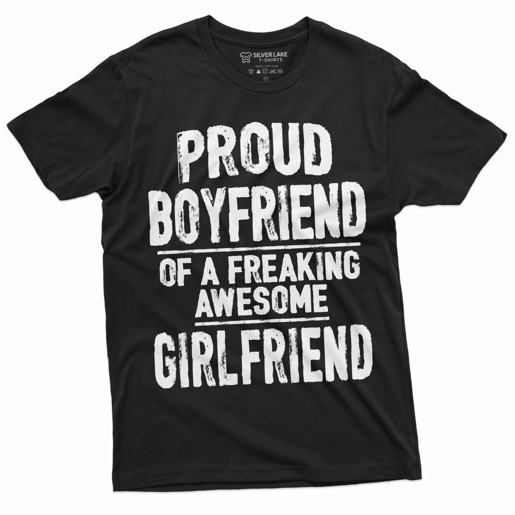 Proud Boyfriend Shirt Girlfriend Boyfriend Shirts Valentine's Day Gift BF Gift