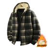 Универсальная Модная Повседневная Куртка Мужская Клетчатая Контрастного Цвета С Длинными Рукавами и Капюшоном Топ