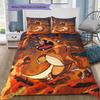 Charizard 3Pcs Bedding Set Cool Pokemon Fire Dragon Printed Duvet Cover Pillowcases Soft Microfiber Bedroom Decor No Filling