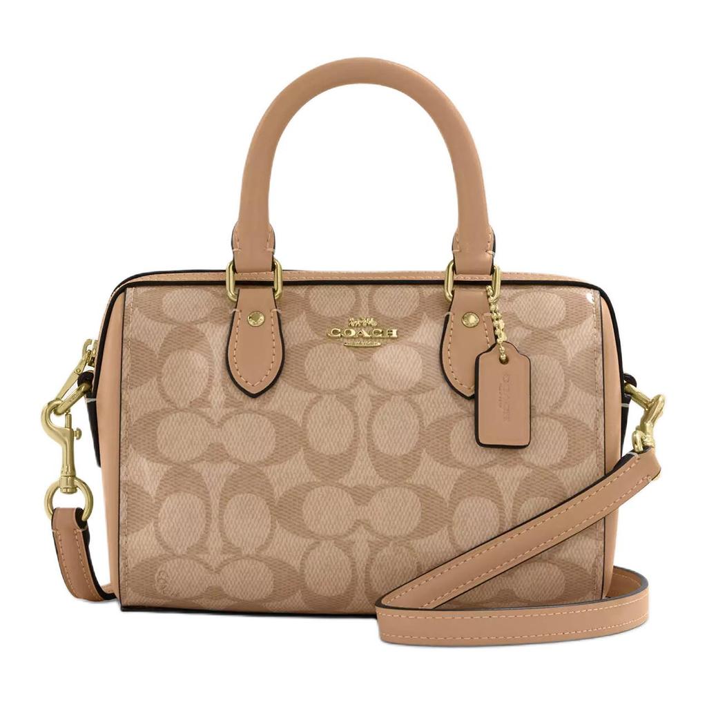 Coach Roan 17 Logo Print Coated Canvas Shoulder Crossbody Handbag Small Women handbags Brown CAL20-IMEQO