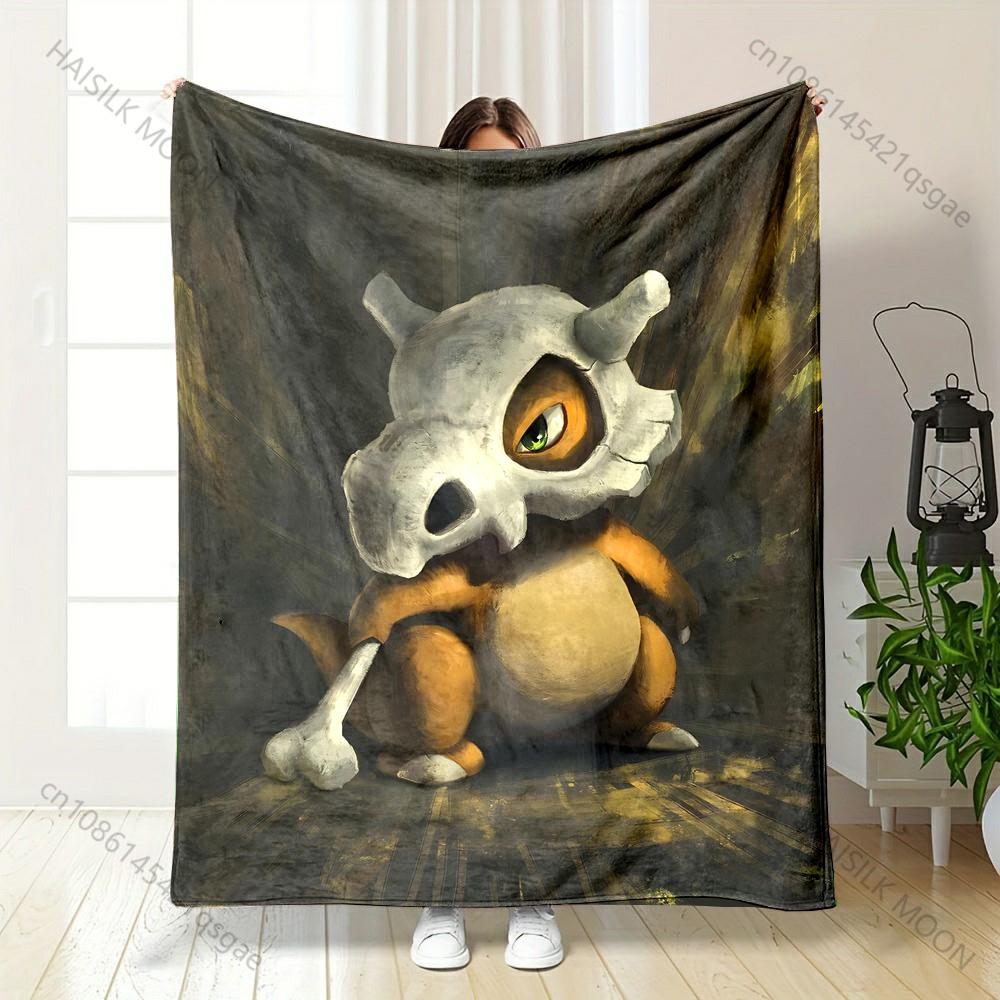 Multiple Sizes Pokemon Cubone Printed Blanket Flannel Fluffy Soft Blanket for Adult Kids Plush Sofa Bed Car Camping Luxury Gifts