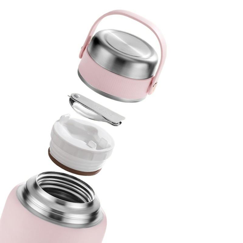 316 Stainless Steel Thermal Food Jar 800ml 1000ml Insulated Lunch Container With Foldable Spoon Office Commuters Home Soup
