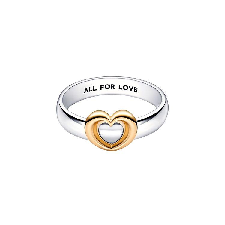Pandora Кольцо-слайдер с двумя цветами и сверкающим сердцем Moments Women rings 162504C00