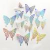 12-Piece 3D Colorful Silver Butterfly Stickers for Wall Decoration