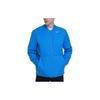 Solid Color Brand Logo Crew Neck Zip Pocket Jacket Men Jackets Blue 932310-435