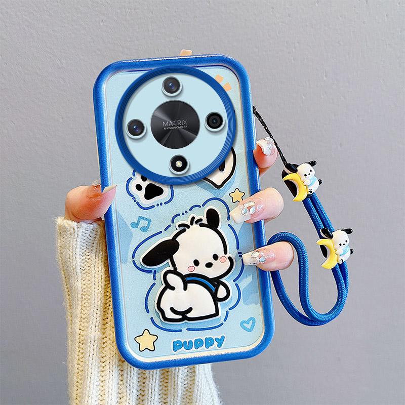 KEYSION Противоударный чехол для HONOR X9b 5G со шнурком, силиконовый милый 3D-чехол для телефона с мультяшной куклой для Huawei Honor Magic 6 Lite 5G