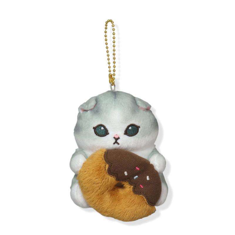 Adorable Cat Plush Keychain Cute Bunny Donut Shrimp Shark Hat Cat Plush Toy
