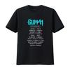 Sum 41 Североамериканский тур Синий Демон Мужская футболка винтажная Стирка стритвир Унисекс Эластичная Немного Универсальная с принтом