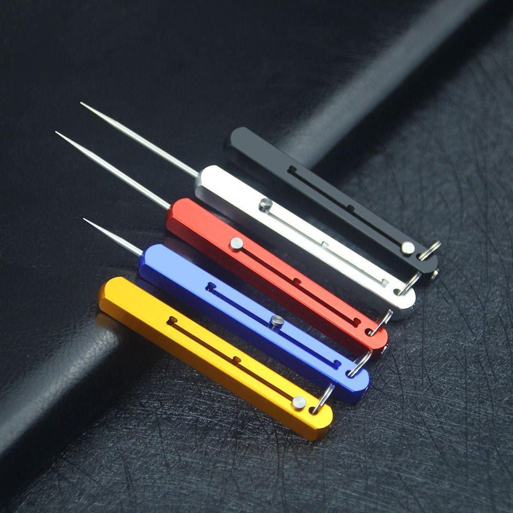 Telescopic Titanium Toothpicks Push-pull Fruit Toothpick Convenient Metal Toothpick Camping Tool