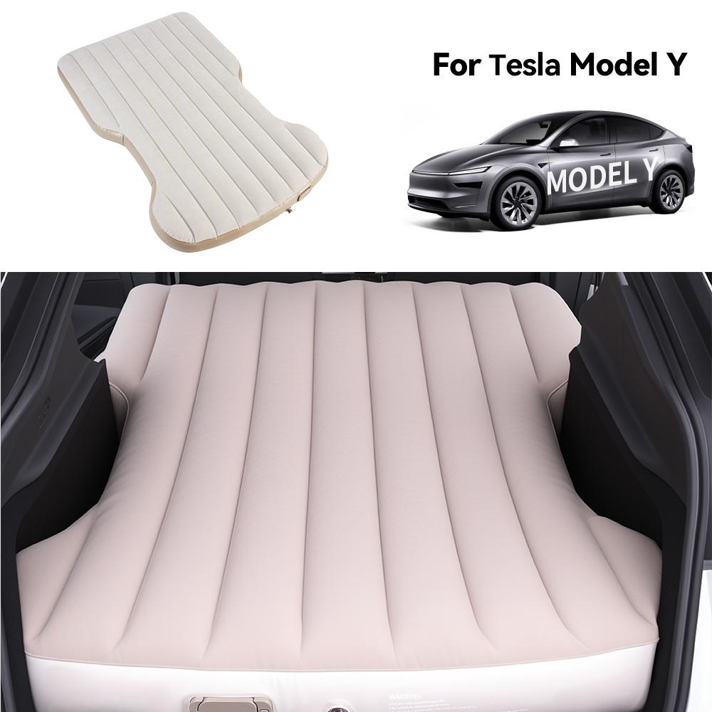 YZ For Tesla Model Y Juniper PVC 2021-2025 Inflatable Mattress Outdoor Camping Inflatable Special Suede Fabric Car Travel Bed