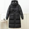 Зимние куртки, женские пальто с капюшоном, модные свободные толстые теплые длинные парки больших размеров, женские пальто