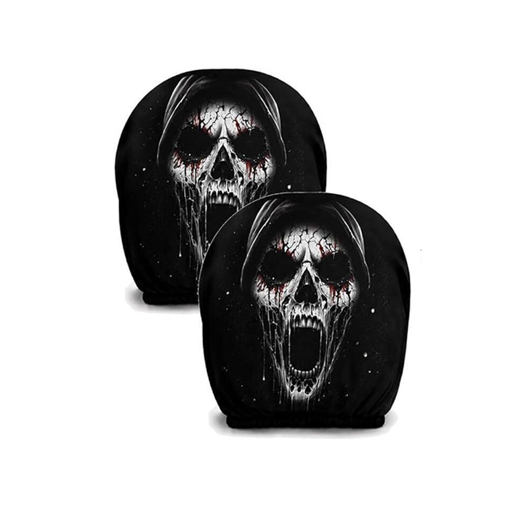 2Pcs Elastic Halloween Car Headrest Covers Soft Comfortable Auto Headrest Wrap  Car Accessories