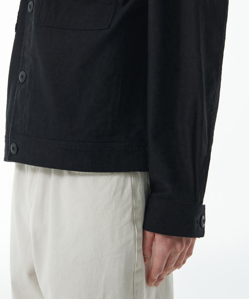 Musinsa Standard Back Satin Officer Jacket [Black]