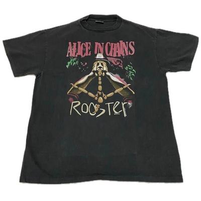 1993 Винтажная футболка Alice In Chains Петух Размер L Редкая Однострочный шов Репринт Унисекс Футболка