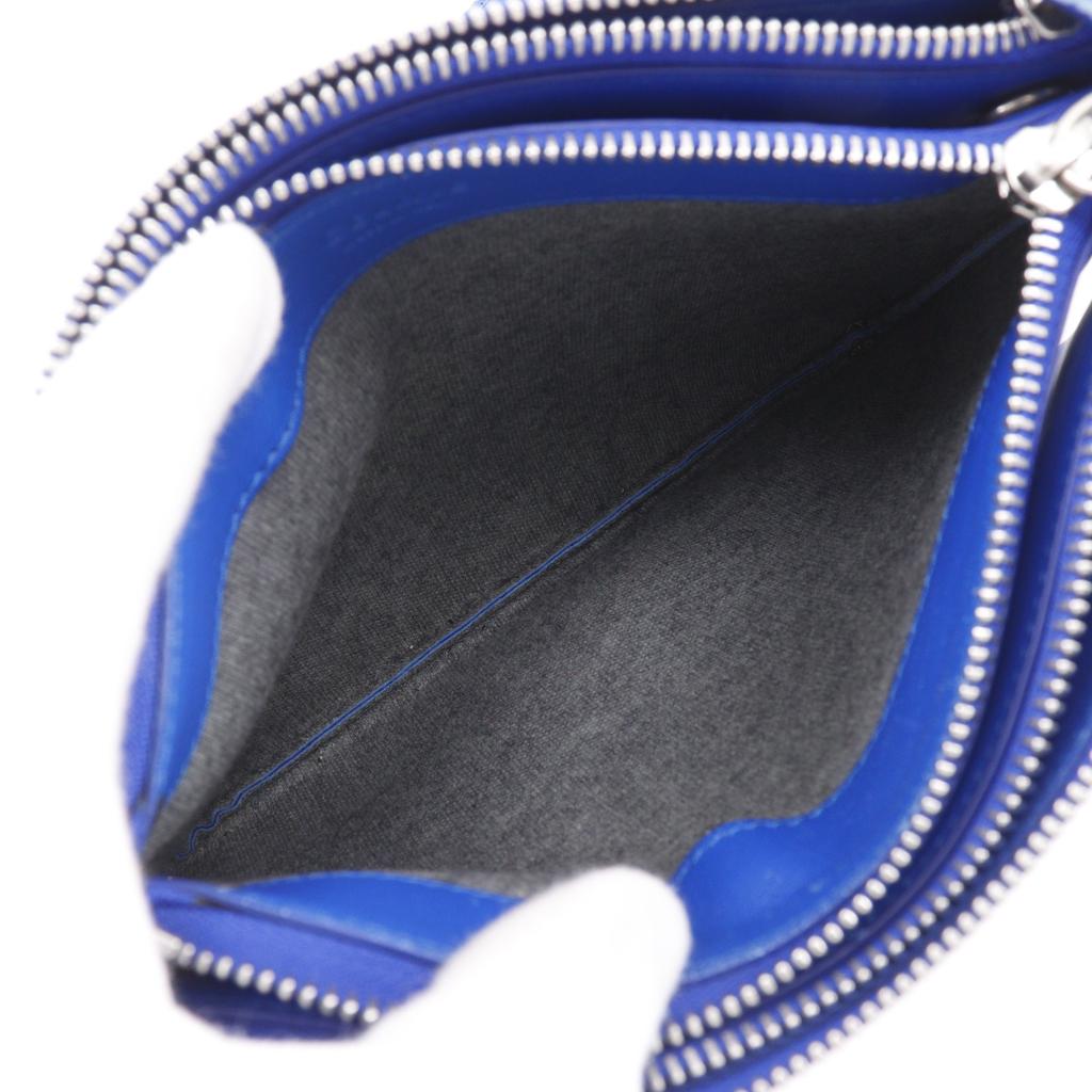 CELINE Trio Small Shoulder Bag Blue lambskin Women Used