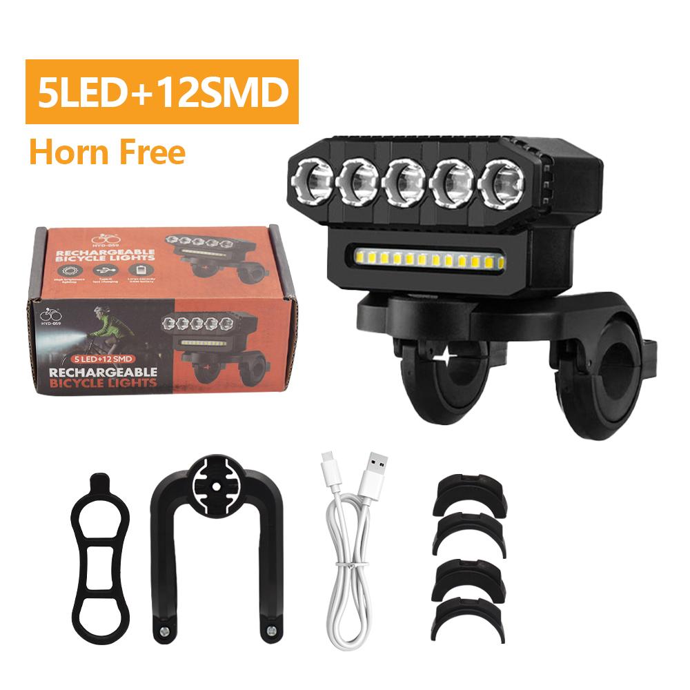8 LED Bicycle Front Light Waterproof MTB Road Bike Headlights USB Rechargeable 5 LED Bicycle Front Light for Night Riding Safety