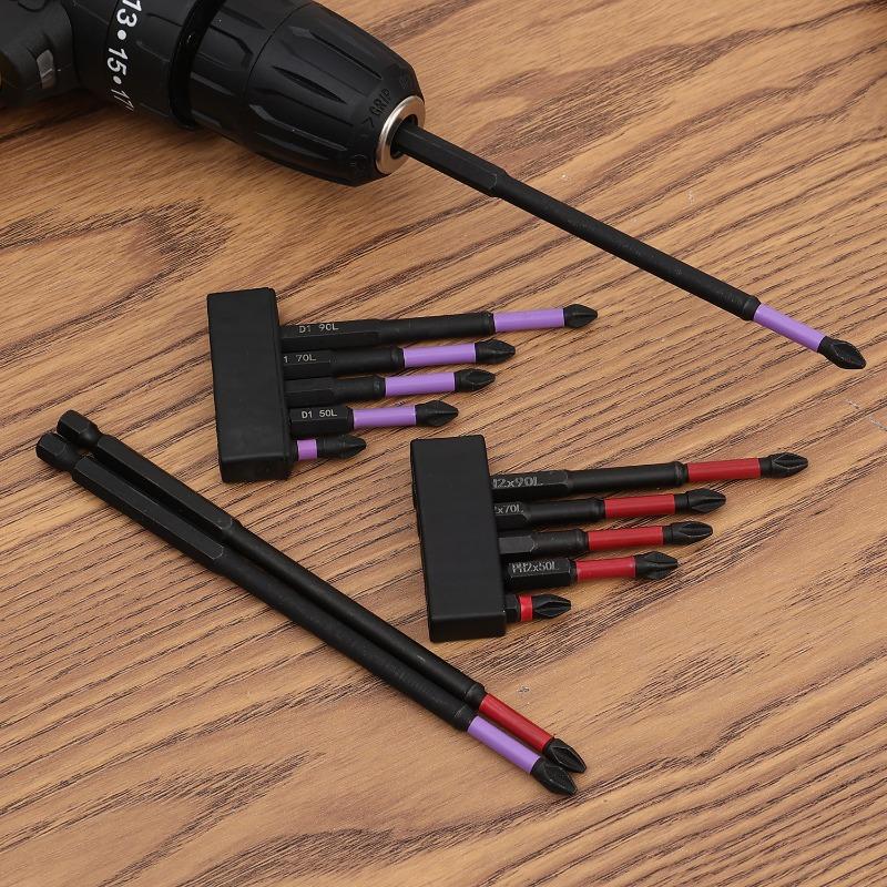 Heavy Duty Strong Magnetic Cross Screwdriver Set Alloy Steel Batch Head Anti-Slip Electric Screwdriver Tips Impact Drill Bits