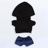 Niannyyhouse Plush Doll Clothes for 20cm Dolls - Hoodie, Jeans, Cotton Doll Clothes, Dress Up (black-2)