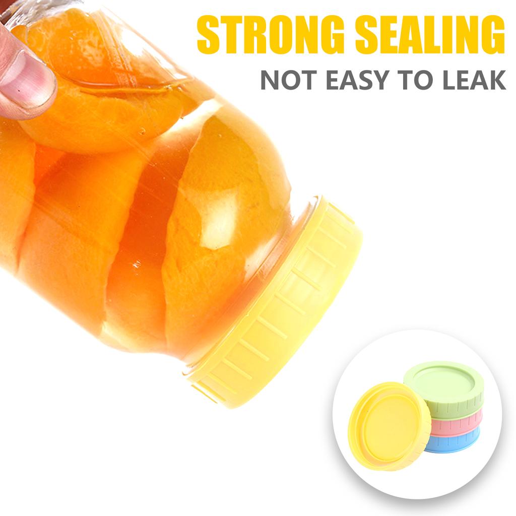 60 шт. Пластиковая крышка для банки Мейсона 70 мм Хорошая герметичность Крышка для консервирования Термостойкая Многоразовая крышка для банки Легко открывается для консервирования Мейсона