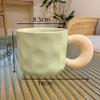 Контрастный цвет Большая чашка для ушей Бытовая керамическая кружка Милая студенческая пара Чашка для питья Кофейная чашка Модная креативная чашка